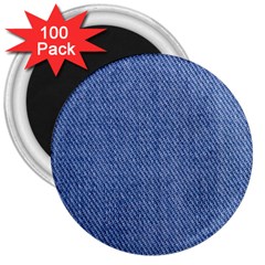 Blue Denim Texture Macro, Blue Denim Background, Jeans Background, Jeans Textures, Fabric Background 3  Magnets (100 Pack) by nateshop