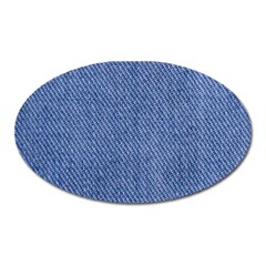 Blue Denim Texture Macro, Blue Denim Background, Jeans Background, Jeans Textures, Fabric Background Oval Magnet by nateshop