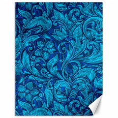 Blue Floral Pattern Texture, Floral Ornaments Texture Canvas 12  X 16  by nateshop