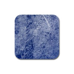 Blue Grunge Texture, Wall Texture, Blue Retro Background Rubber Square Coaster (4 Pack) by nateshop