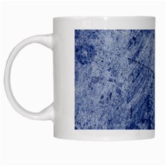 Blue Grunge Texture, Wall Texture, Blue Retro Background White Mug by nateshop