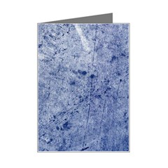 Blue Grunge Texture, Wall Texture, Blue Retro Background Mini Greeting Card