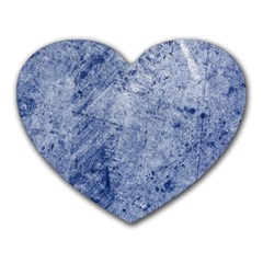 Blue Grunge Texture, Wall Texture, Blue Retro Background Heart Mousepad by nateshop