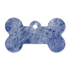 Blue Grunge Texture, Wall Texture, Blue Retro Background Dog Tag Bone (two Sides) by nateshop