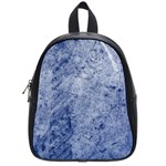 Blue Grunge Texture, Wall Texture, Blue Retro Background School Bag (Small) Front