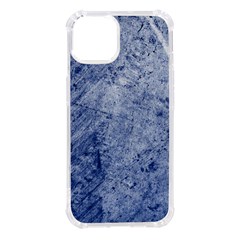 Blue Grunge Texture, Wall Texture, Blue Retro Background Iphone 14 Tpu Uv Print Case