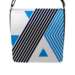 Blue Lines Background, Retro Backgrounds, Blue Flap Closure Messenger Bag (l) by nateshop