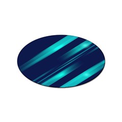 Blue Neon Lines, Blue Background, Abstract Background Sticker Oval (10 Pack) by nateshop