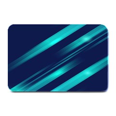 Blue Neon Lines, Blue Background, Abstract Background Plate Mats by nateshop