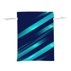 Blue Neon Lines, Blue Background, Abstract Background Lightweight Drawstring Pouch (s)