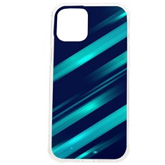 Blue Neon Lines, Blue Background, Abstract Background Iphone 12 Pro Max Tpu Uv Print Case by nateshop
