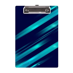 Blue Neon Lines, Blue Background, Abstract Background A5 Acrylic Clipboard by nateshop