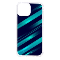 Blue Neon Lines, Blue Background, Abstract Background Iphone 13 Mini Tpu Uv Print Case by nateshop