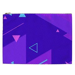 Purple Geometric Abstraction, Purple Neon Background Cosmetic Bag (xxl) by nateshop