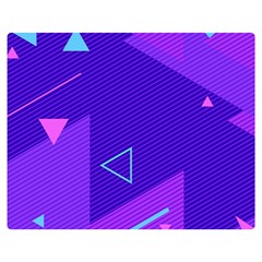 Purple Geometric Abstraction, Purple Neon Background Two Sides Premium Plush Fleece Blanket (medium) by nateshop