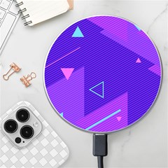 Purple Geometric Abstraction, Purple Neon Background Wireless Fast Charger(white) by nateshop