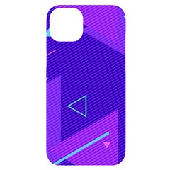 Purple Geometric Abstraction, Purple Neon Background Iphone 14 Plus Black Uv Print Case by nateshop