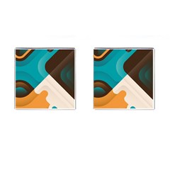 Retro Colored Abstraction Background, Creative Retro Cufflinks (square) by nateshop