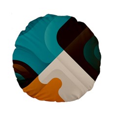 Retro Colored Abstraction Background, Creative Retro Standard 15  Premium Round Cushions by nateshop