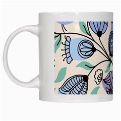 Retro Texture With Birds White Mug by nateshop