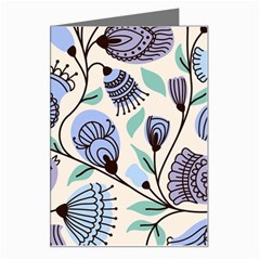 Retro Texture With Birds Greeting Card