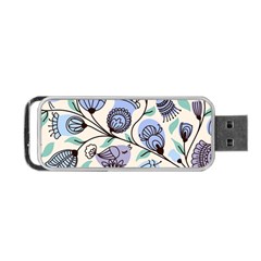 Retro Texture With Birds Portable USB Flash (One Side)