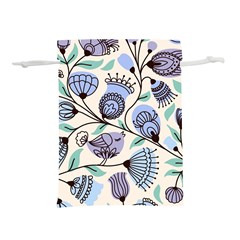 Retro Texture With Birds Lightweight Drawstring Pouch (l) by nateshop