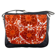 Mazipoodles Love Flowers - White Orange Too Messenger Bag by Mazipoodles