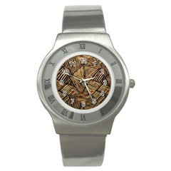 Abstract Geometric Pattern, Abstract Paper Backgrounds Stainless Steel Watch by nateshop