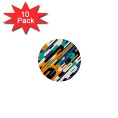 Abstract Rays, Material Design, Colorful Lines, Geometric 1  Mini Buttons (10 Pack) 