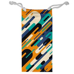 Abstract Rays, Material Design, Colorful Lines, Geometric Jewelry Bag