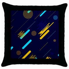 Blue Background Geometric Abstrac Throw Pillow Case (black) by nateshop