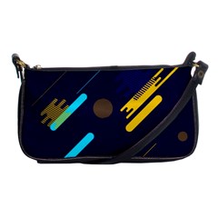 Blue Background Geometric Abstrac Shoulder Clutch Bag by nateshop