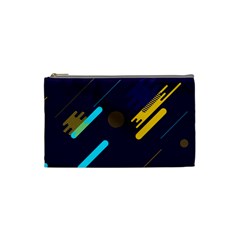 Blue Background Geometric Abstrac Cosmetic Bag (small) by nateshop