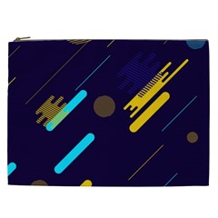 Blue Background Geometric Abstrac Cosmetic Bag (xxl) by nateshop