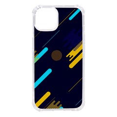 Blue Background Geometric Abstrac Iphone 14 Tpu Uv Print Case by nateshop