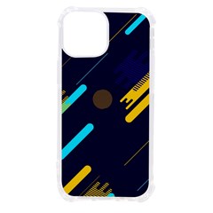 Blue Background Geometric Abstrac Iphone 13 Mini Tpu Uv Print Case by nateshop