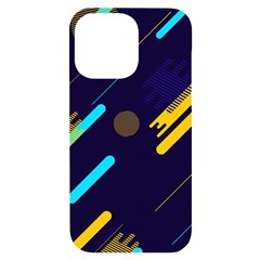 Blue Background Geometric Abstrac Iphone 14 Pro Max Black Uv Print Case by nateshop