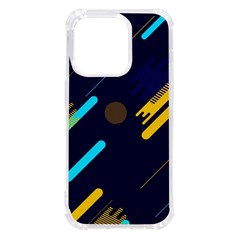 Blue Background Geometric Abstrac Iphone 14 Pro Tpu Uv Print Case by nateshop