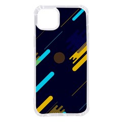 Blue Background Geometric Abstrac Iphone 14 Plus Tpu Uv Print Case by nateshop