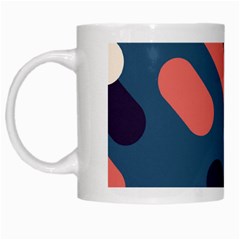 Blue Geometric Background, Abstract Lines Background White Mug by nateshop