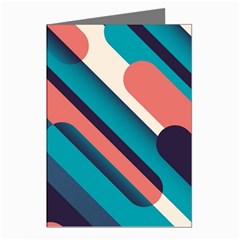 Blue Geometric Background, Abstract Lines Background Greeting Cards (pkg Of 8) by nateshop