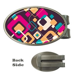 Colorful Abstract Background, Geometric Background Money Clips (oval)  by nateshop