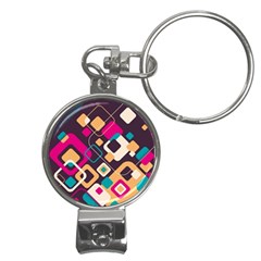 Colorful Abstract Background, Geometric Background Nail Clippers Key Chain by nateshop