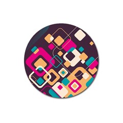 Colorful Abstract Background, Geometric Background Magnet 3  (round) by nateshop