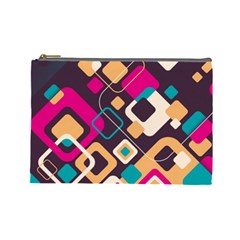 Colorful Abstract Background, Geometric Background Cosmetic Bag (large) by nateshop