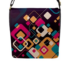 Colorful Abstract Background, Geometric Background Flap Closure Messenger Bag (l) by nateshop