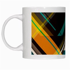 Material Design, Lines, Retro Abstract Art, Geometry White Mug by nateshop