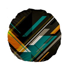 Material Design, Lines, Retro Abstract Art, Geometry Standard 15  Premium Round Cushions by nateshop