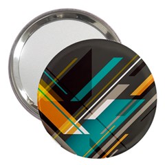 Material Design, Lines, Retro Abstract Art, Geometry 3  Handbag Mirrors by nateshop